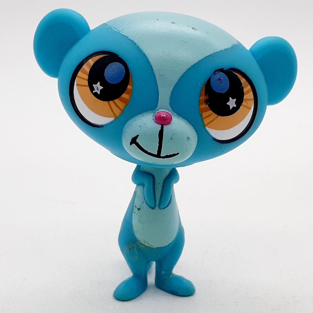 Littlest Pet Shop Blue Monkey Mini Figure Orange Eyes Hasbro LPS Toy Collectible